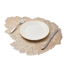 Golden/Silver Placemat Table Mat Simulation Plant Leaf PVC Decorative Table Pad Coasters Home Decoration Coffee Table Mats 2024 - buy cheap