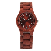 Reloj de negocios informal para hombre y mujer, pulsera de madera completa, de regalo, 2018 2024 - compra barato