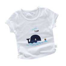Encabeça Verão 2018 Crianças Roupa Dos Miúdos T-shirt do bebê Camiseta 3 pçs/lote Algodão O-pescoço Do Bebê das meninas do Menino Encabeça Roupas 2024 - compre barato