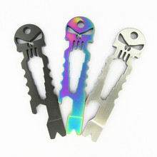 1PC Skull Stainless Steel Bottle Opener Wrench EDC Multitool  Kit Outdoor Survival Pocket Portable Keychain Tool Pendant 2024 - buy cheap