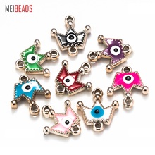 MEIBEADS 5pcs/lot Evil Eye CCB Crown Charms Mixed Color Fitting Women DIY Evil Eye Necklace Pendant Jewelry Accessories EY6123 2024 - buy cheap