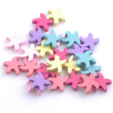 Mixed Starfish Wooden Spacer Beads cartoon For Jewelry making  baby accessories 17mm 50pcs MT0780X 2024 - buy cheap