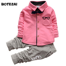 Conjunto de ropa informal para niños, traje de 2 piezas con cordón y pantalones a rayas, atuendo elegante para primavera y otoño, novedad de 2021 2024 - compra barato