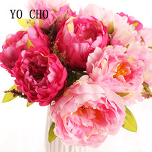 YO CHO 7 Heads/bunch New.silk / Simulation / Artificial Flower Peony Flower Bouquet For Wedding Table Accessory Home Decoration 2024 - buy cheap