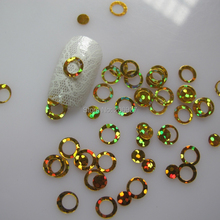 GD3-2 de decoración de uñas, 20g por bolsa, bonito círculo de oro láser, brillo brillante, arte de uñas 2024 - compra barato