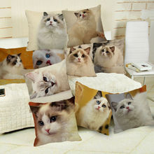 Xunyu bonito gato do animal de estimação capa de almofada do quarto das crianças decorativo fronha linho lance fronha sofá d0088 2024 - compre barato