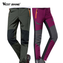 Велосипедные брюки WEST BIKING на осень и зиму, теплые флисовые дышащие мужские и женские ветрозащитные спортивные уличные велосипедные брюки 2024 - купить недорого