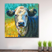 Pintura a óleo de animais, pintura a óleo de animais, vaca, pop, arte parecedora, decoração para casa, tela moderna, tela de impressão de parede, pôster, pintura de tela 2024 - compre barato