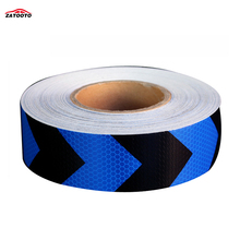 2"*164' Black blue Arrow Reflective Safety Warning Conspicuity Tape Film Sticker  lattice truck self adhesive tape 2024 - buy cheap