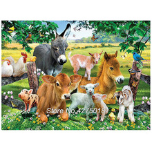 5D DIY Square/Round Drill Embroidery Animal donkey family Diamond Painting Full Display Cross Stitch Mosaic Home Decor YG637 2024 - buy cheap