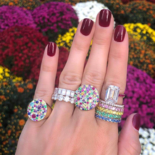 Round shape gold filled fashion trendy round rings micro pave colorful cz engagement band women fashion charm ring jewelry gift 2024 - buy cheap