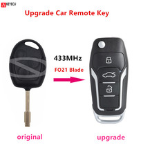 Keyecu Upgrade Car Remote Key 433MHz FOB for Ford Focus C-Max D-Max Mondeo Fiesta Galaxy Fusion with FO21 Blade 2024 - buy cheap