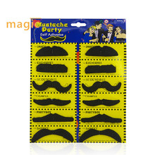 12 pçs/lote Criativo brinquedo Engraçado Do Partido Do Traje preto Bigode Falso Barba Bigode Cosplay Festa de Halloween Para Crianças Decoração Adulto 2024 - compre barato