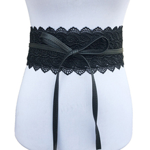 2021 novo preto branco largo espartilho oco flor cinto feminino auto tie cintura cintos para mulheres vestido de casamento cintura banda 2024 - compre barato