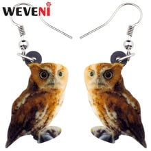 WEVENI Acrylic Tropical Horn Owl Bird Earrings New Long Dangle Drop Fashion Animal Jewelry For Women Girls Female Wholesale Gift 2024 - buy cheap