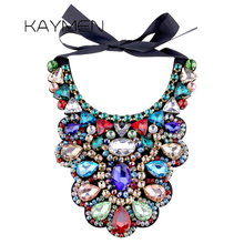 Модное роскошное эффектное ожерелье ручной работы с кристаллами для женщин, богемное стильное разноцветное ожерелье со стеклянным камнем, 1521 для вечеринок 2024 - купить недорого