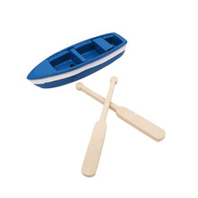 1/12 Dollhouse Miniature Accessories Mini Resin Boat with Two Oar Simulation Beach Model Toy for Doll House Decoration 2024 - compre barato