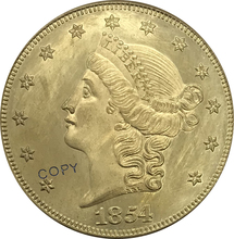 Moneda de Oro de doble águila coleccionable, 20 dólares de los Estados Unidos, coleccionable, S 1854 2024 - compra barato