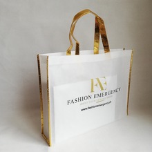 1000pcs/lot 30x40x10cm Promotional Eco-friendly Reusable Non Woven Shopping Tote Bags with Custom Printed Gold Logo and Handle 2024 - buy cheap