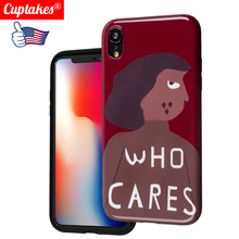 Luxo brilhante novo imd macio silicone capa para apple iphone 7 plus caso x xs max xr 8 6 s bonito dos desenhos animados menina que se importa engraçado capa 2024 - compre barato