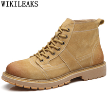 Botas de diseñador para hombre, Zapatos militares de cuero genuino, botines de desierto, botines, 2021 2024 - compra barato