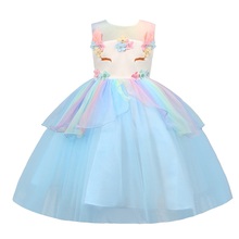 Причудливое детское платье из тюля с единорогом для девочек, вечернее элегантное платье принцессы, детские свадебные платья для девочек 2024 - купить недорого