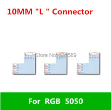 Wholesale  100pcs 10mm RGB LED Connector "L" Shape For 5050 Strip light 2024 - buy cheap