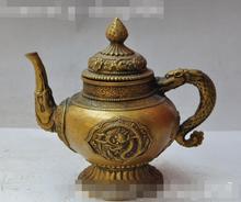 S01759 8 "mark zodíaco chinês bronze fengshui dragão besta estátua tea pot Flagon Chaleira 2024 - compre barato