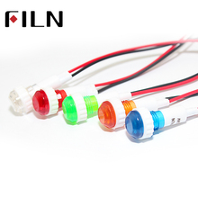 FL1P-10NW-2 10mm diameter amber white red green plastic 120v 220v 12v led pilot light with wires 2024 - buy cheap