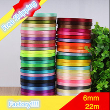 1Roll/ 22meters 48colors 0.6cm Single Face Satin Ribbon Gift Packing Braided Hair Ribbon 2024 - buy cheap