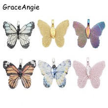 2pcs Butterfly Necklace Pendant Filigree Beauty Choker Charms Bracelet Necklace Diy Collar Jewelry 31*29mm Gold   ColorfulColor 2024 - buy cheap