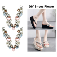 2019New 10Pcs Pink Drop Rhinestone Shoes V Connectors /Buckle for DIY Flip-Flops Shoes or Hair Embellishment Accessories LP212 2024 - buy cheap