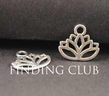 50 pcs Zinc Alloy  Tibetan Silver Color Lotus Flower Charms Pendant Fit DIY Metal Bracelet Necklace Jewelry Findings A771 2024 - buy cheap