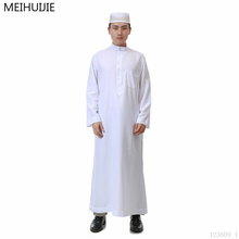 Moda musulmana para hombres, ropa islámica, túnicas de Dubái Arabia Saudita, caftán Abaya Eid al-fitr, Jubba, Thobe, túnica larga islámica árabe 2024 - compra barato