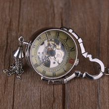 Vintage Roman Steampunk Necklace Mens Automatic Mechanical Round Ball Pocket Watch 2024 - buy cheap