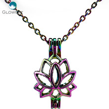 C52 COLORS Women Lotus Flower Locket Necklace Aroma Essential Oil Diffuser Locket Necklace 2024 - buy cheap