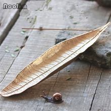 Creative Retro Copper Bodhi Leaf Incense Stick Burner Handmade Incense Holder Home Decor Zen Censer Snails Crafts For Gifts 2024 - buy cheap