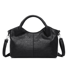 Patchwork Sheepskin Leather Shoulder Bags For Women Genuine Leather Handbags Vintage Designer Lady Tote Bag Women Messenger Bag 2024 - buy cheap