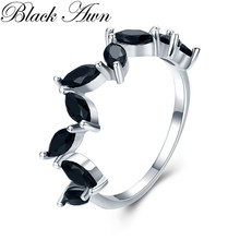 2020 Новые Классические 2,1g 925 стерлингового серебра ювелирные украшения обручальные кольца черный Шпинель обручальное кольцо для женщин G035 2024 - купить недорого