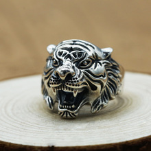 FNJ Tiger Ring 925 joyería de plata nueva moda Punk S925 anillos de plata esterlina para hombres tamaño ajustable 8-10,5 bague 2024 - compra barato