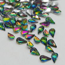 Hot Sale High-grade Glass Crystal Rainbow Color Teardrop Pear Shape Point Back Rhinestones For Wedding Decoration 5x8mm~8x13mm 2024 - buy cheap