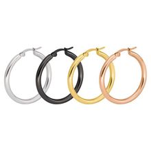 MxGxFam Stainless steel Smooth Round Circle Hoop Earrings (1pair) Jewelry For Women Fashion 3 Size Choices Gold Color 2024 - buy cheap