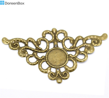 Doreen Box Lovely 30 Antique Bronze Filigree Triangle Cabochon Setting Wraps Connectors 7.9x4.6cm(Fit 14mm) (B18537) 2024 - buy cheap