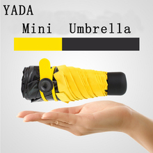 Yada-mini guarda-sol dobrável, modelo yd105, guarda-chuva uv de bolso para homens e mulheres, anti-uv, revestimento preto, presente 2024 - compre barato