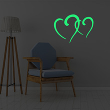 Горячая светящаяся любовь форма 3D стикер на стену DIY светится в темноте для детская спальня гостиная Съемная Наклейка на стену домашний декор 2024 - купить недорого