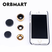 Объектив «рыбий глаз» ORBMART 3 в 1 + широкоугольный + микро-Объектив Набор для фото для Apple iPhone 5 5C 5S с задней крышкой 2024 - купить недорого