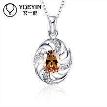 New style silver plated Crystal pendant necklace for women jewelry Halskette inlaid stone wedding Bridal Jewelry 2024 - buy cheap