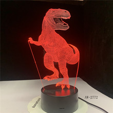 Dinosaur illusion lamp Velociraptor 3D Night Light Table Desk Lamp 7 Colors Changing 3D Optical Illusion Lights Gifts AW-2772 2024 - buy cheap
