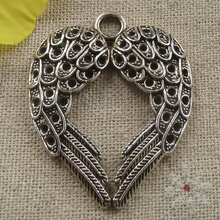 27 pieces tibetan silver wing heart charms pendant 46x37mm #4363 2024 - buy cheap