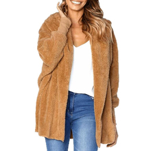 Ladies Soft Jacket Women Autumn Loose Faux Fur Hooded Coats Winter Streetwear Open Style Casual Warm Coat Outwear Female Jackets 2024 - buy cheap